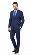 Men’s Navy Pinstripe 2 Piece Suit, Classic Formal Wedding Business Dress Suit Set