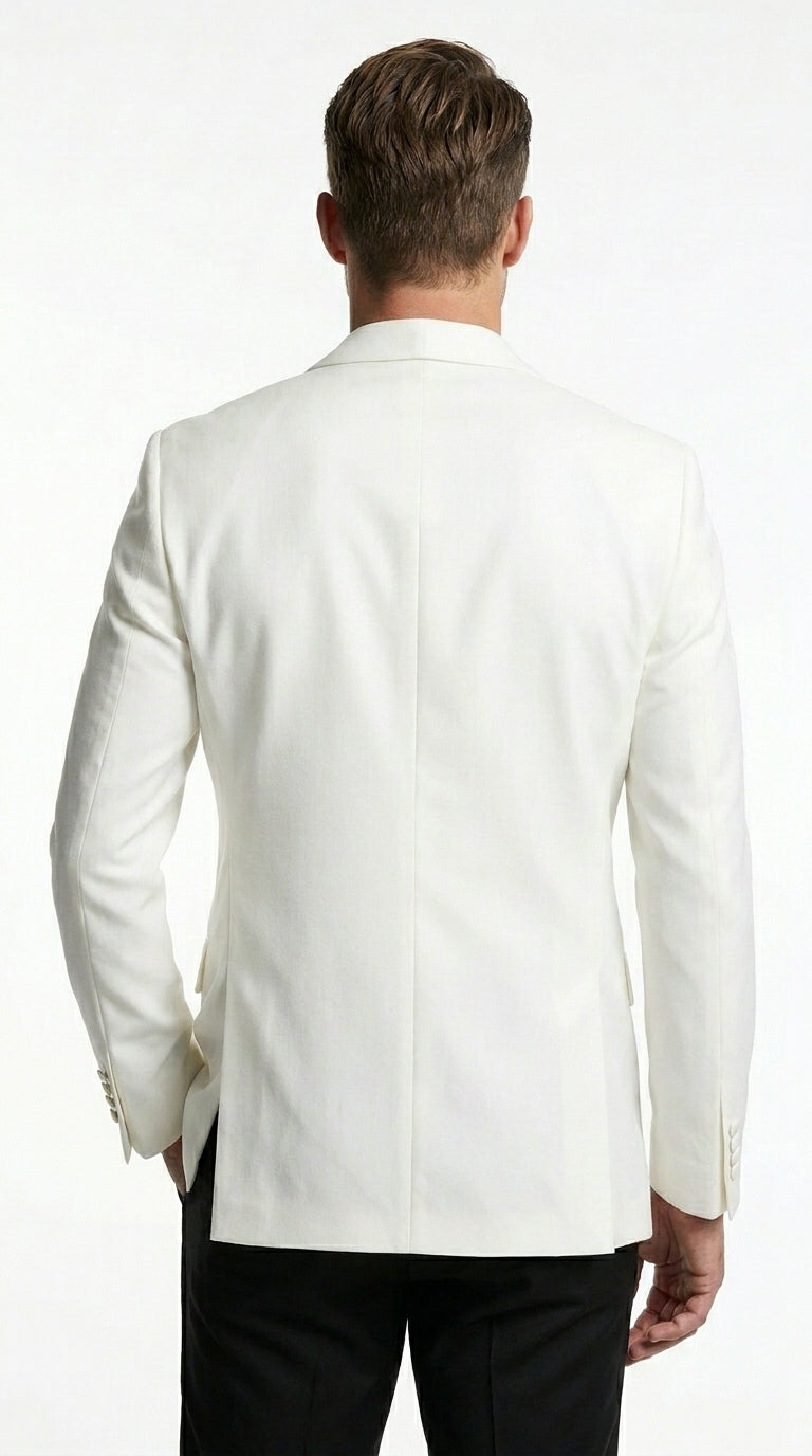 Men’s White Dinner Jacket with Shawl Lapel, Affordable Formal Tuxedo Blazer for Wedding and Prom