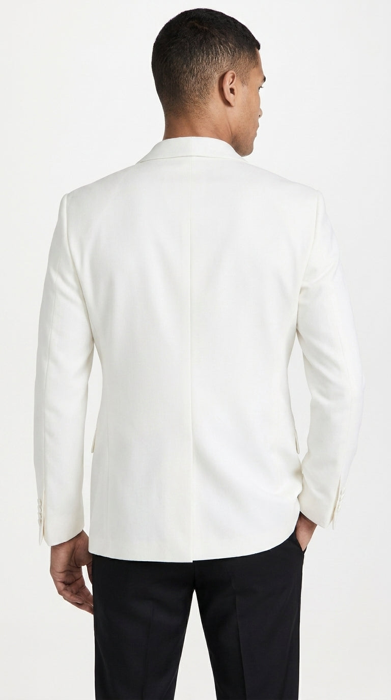 Men’s Ivory Traditional Shawl Dinner Jacket, Formal Wedding Prom Tuxedo Blazer