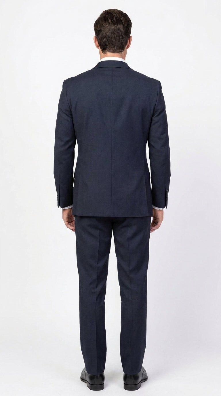 Men’s Big and Tall Navy 3 Piece Suit, Extra Long Modern Fit Formal Wedding Business Suit