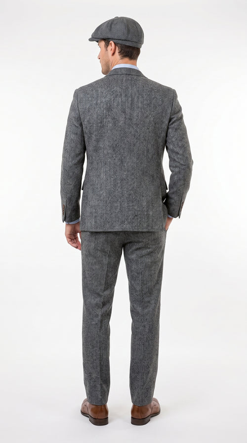 Men’s Gray Great Gatsby Suit, 1920s Inspired Vintage Wedding and Costume Suit
