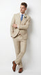 Menâs Tan Slim Fit 3 Piece Beach Wedding Suit with Vest, Summer Formal Dress Suit