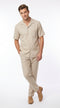 Men’s Big and Tall Cream Walking Suit, Short Sleeve Shirt and Matching Pants 4XL 5XL 6XL 7XL 8XL