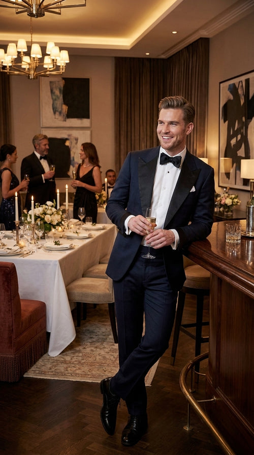 Daniel Craig Suit Midnight Blue Besom Two Pockets james bond Tuxedo