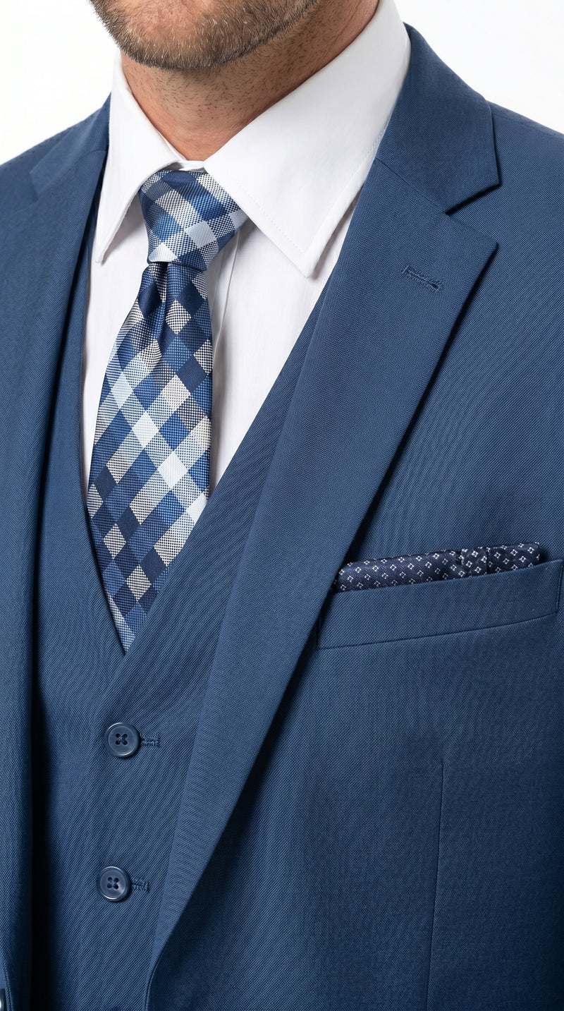 Statement Men's Sapphire 100% Wool Slim Fit Suits