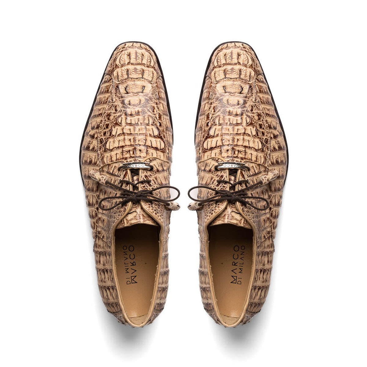 Marco Di Milano Mens Rustic Tan Caiman Gator Derby Apricena
