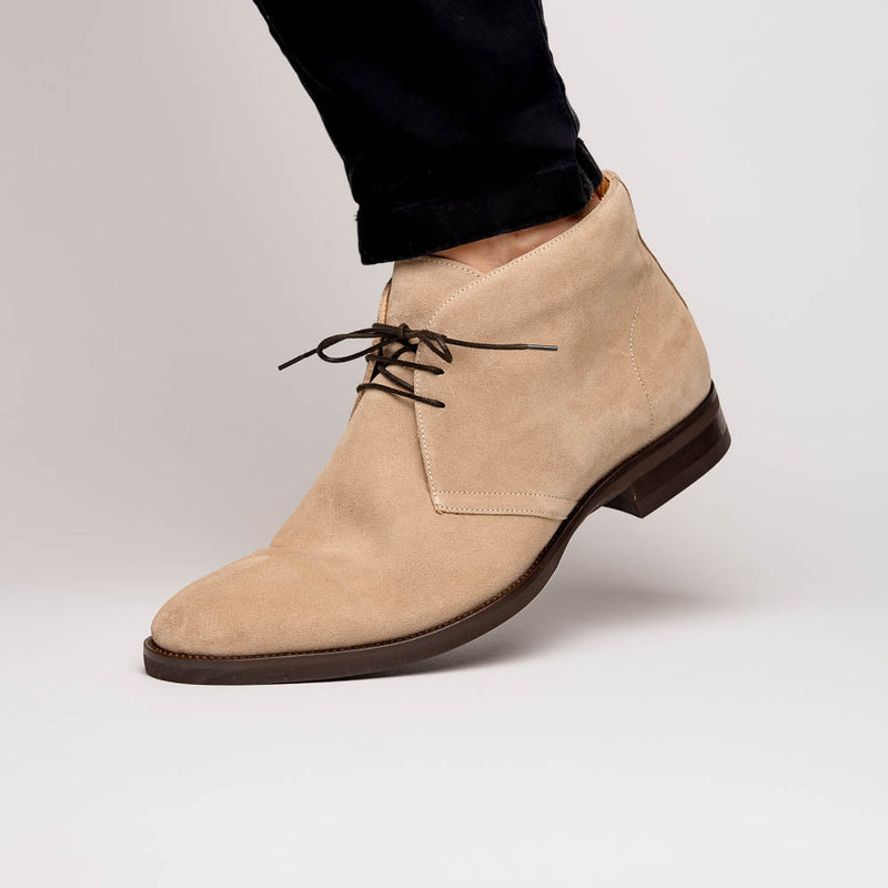 Zelli Marco Italian Suede Chukka Boots in Sand | Luxury Comfort