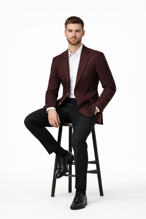 Wholesale Mens Jackets - Wholesale Blazer - Dark Burgundy ~ Maroon ~ Wine