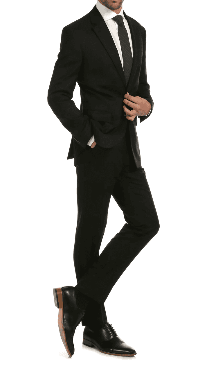 Mason Black Men'S Premium 2 Piece Wool Slim Fit Suit