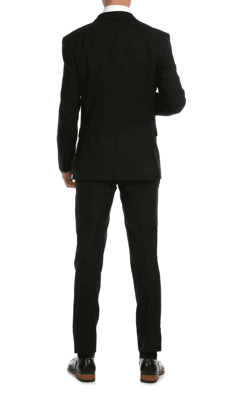 Mason Black Men'S Premium 2 Piece Wool Slim Fit Suit