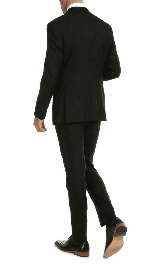 Mason Black Men'S Premium 2 Piece Wool Slim Fit Suit