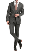 Mason Heather Grey Men'S Premium 2 Piece Wool Slim Fit Suit