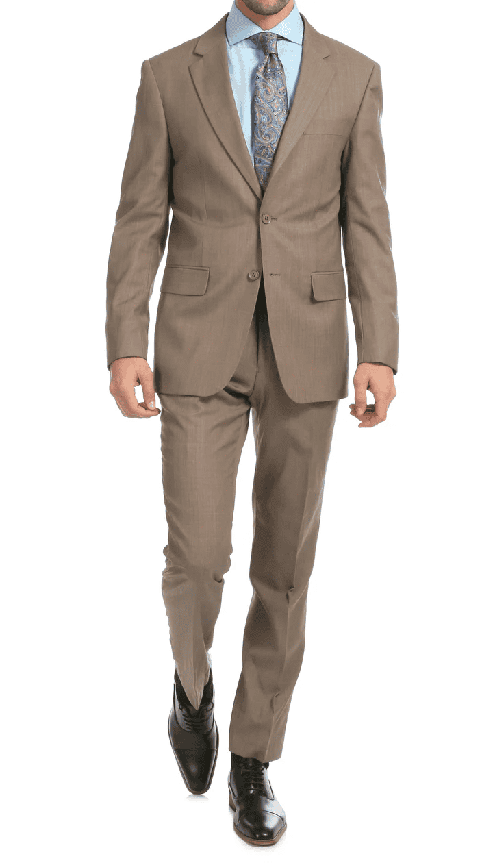 Mason Sand Men'S Premium 2 Piece Wool Slim Fit Suit
