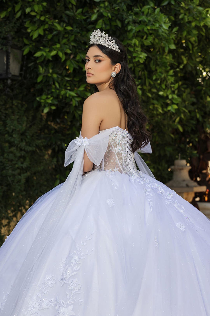 Sweet 16 Ball Gown Cape Sleeves Bridal Wedding Dress By Layla K LK263