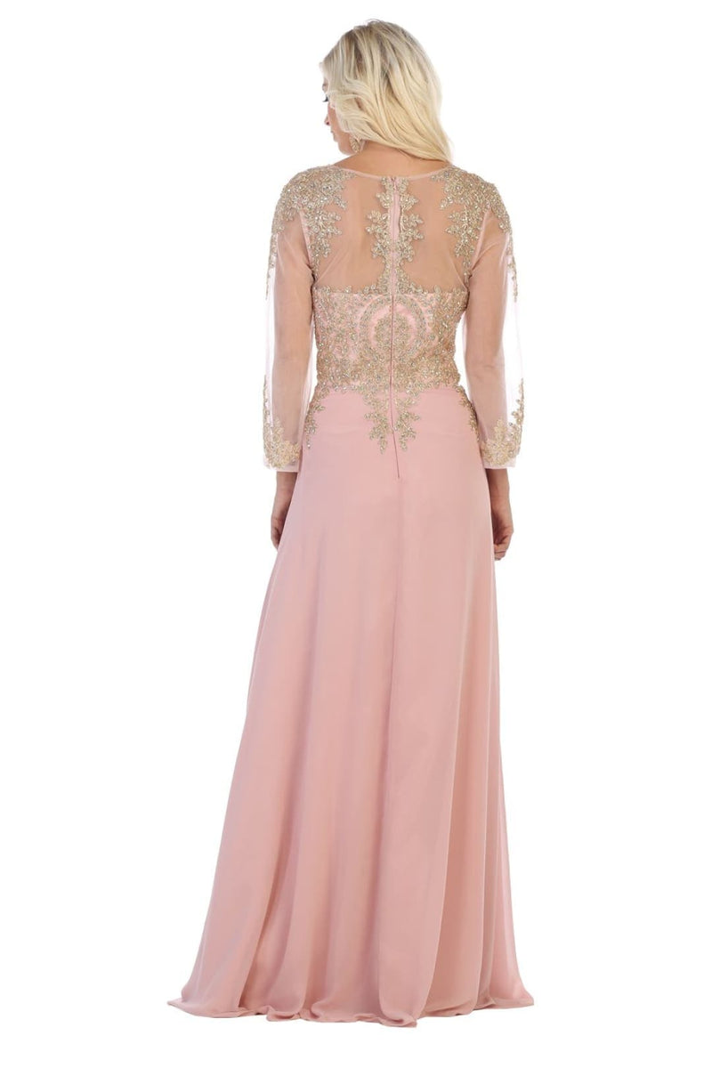 Plus Size Long Evening Gown Maxi Formal Dress for Women By May Queen MQ1549