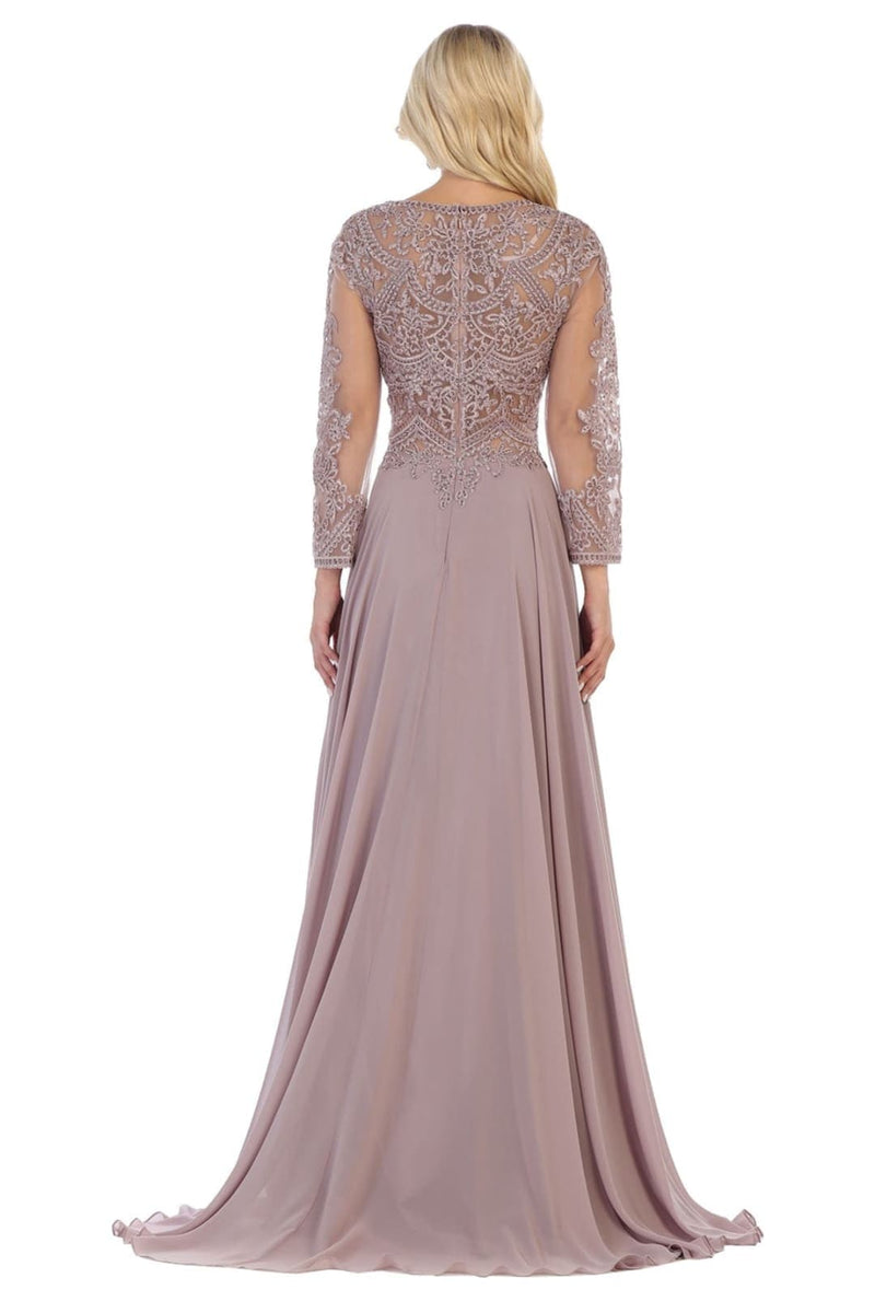 Mother of the Bride Dress 3/4 Long Sleeves Chiffon A-Line Evening Gown-New Collection