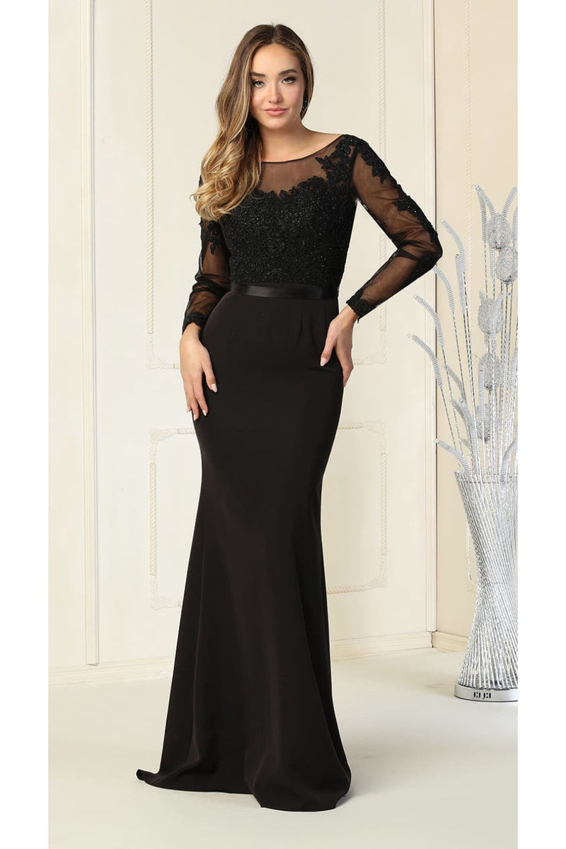 May Queen MQ1847 Long Sleeve Special Occasion Dress