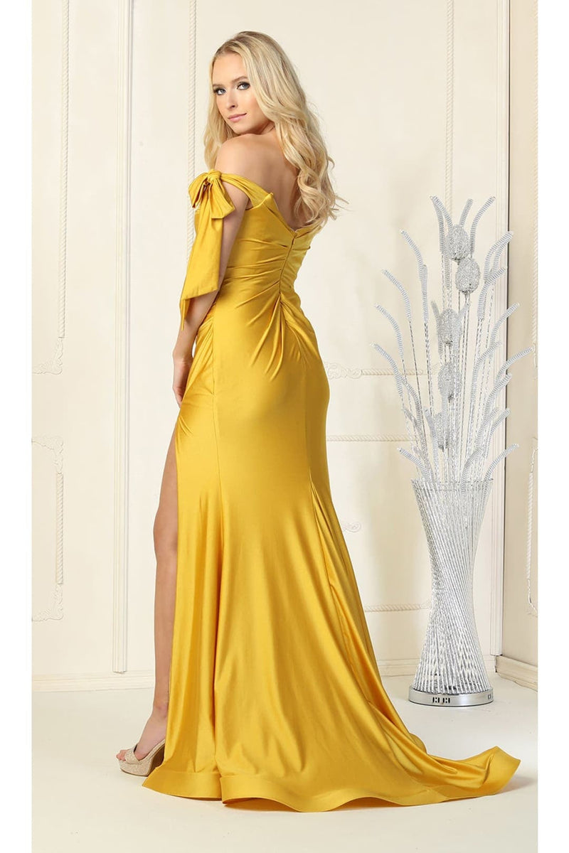 Stretchy Ruched Off The Shoulder Prom Dress