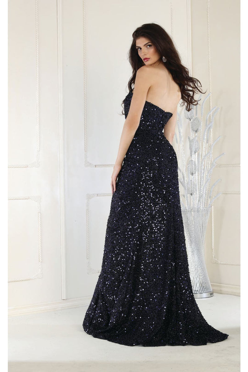 May Queen MQ1968 Strapless Sequin Formal Gown