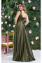 May Queen MQ1994 Sleeveless Side Pockets Satin Formal Evening Dress
