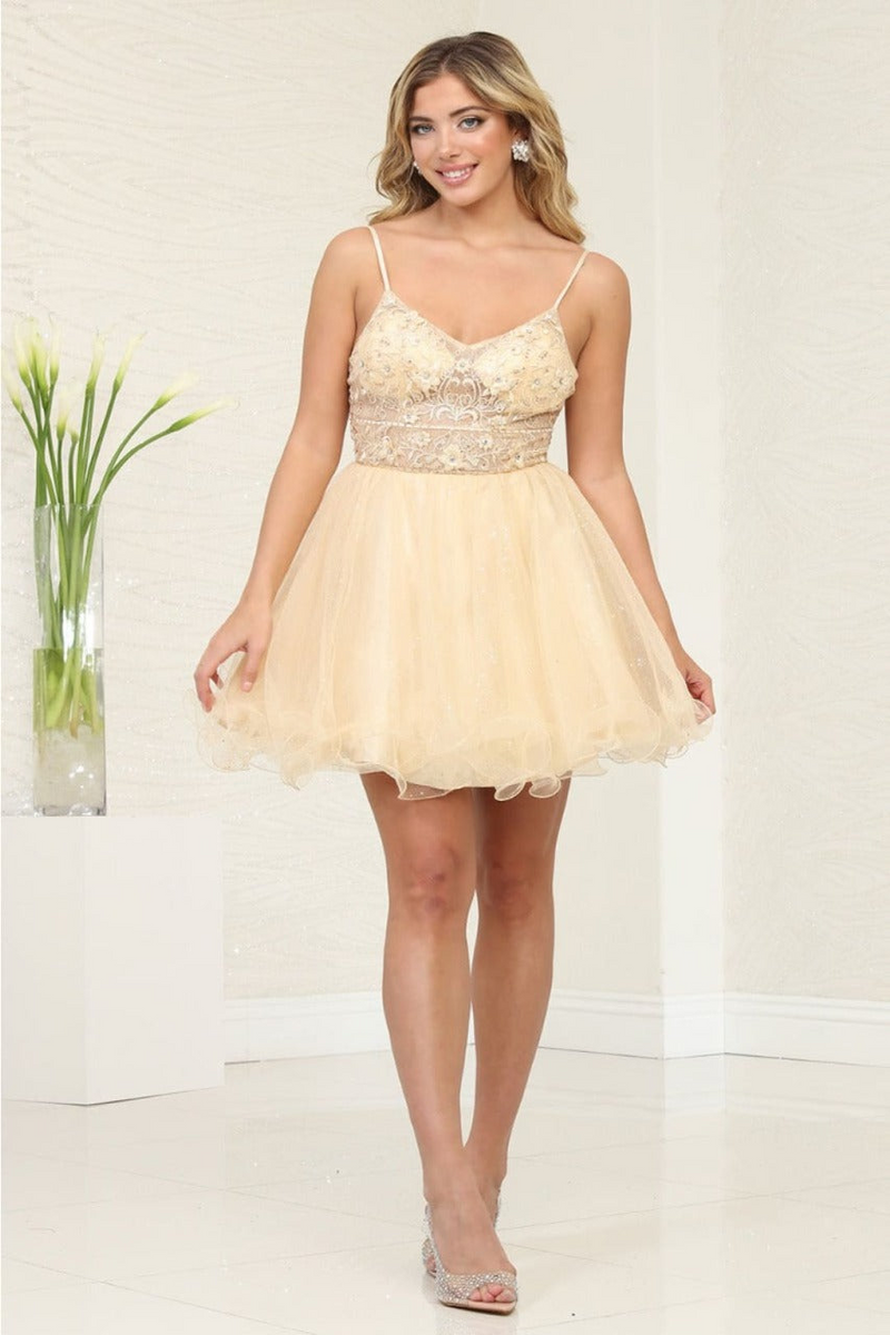 Dama Dresses for Quinceanera in Champagne Style MQ2067 Quince Outfit