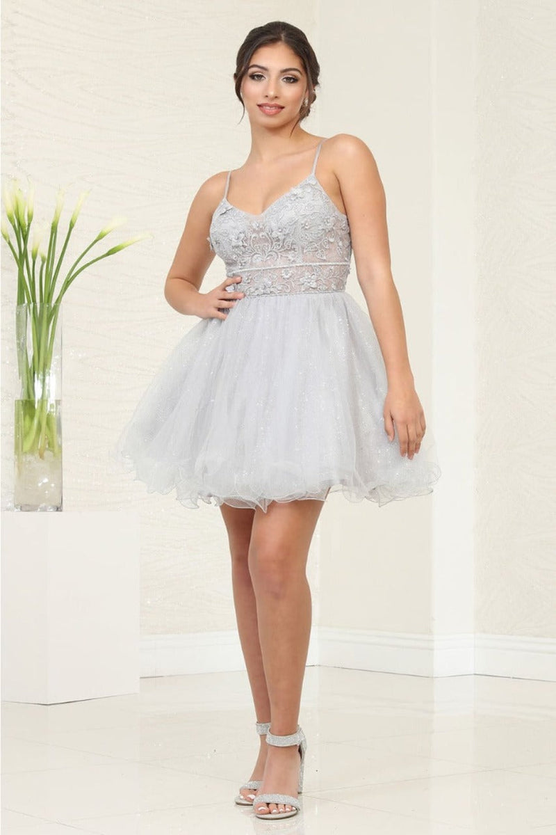 Dama Dresses for Quinceanera in Silver Style MQ2067 Quince Outfit