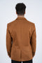 Men’s Camel Faux Suede Double Button Blazer – Stylish Casual Sport Coat