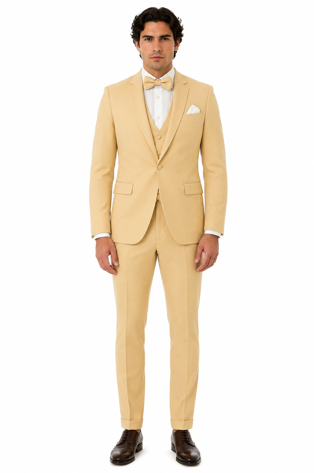 Men Champagne Suit - Light Gold Color Shiny Suit - Sateen Suit - Wedding Tuxedo Suit