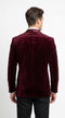 Menâs Burgundy with Burgundy Lapel Velvet Dinner Jacket â Shawl Lapel Tuxedo Blazer for Weddings & Formal Events