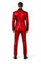 Mens Red Sequin Tuxedo Suit with Black Lapel - Luxury Slim Fit Blazer and Pants Set Matching
