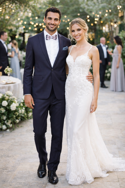 Men’s Slim Fit 100% Wool Suit by Rossiman Rossi – Peak Lapel Jacket & Plum Tapered Pants