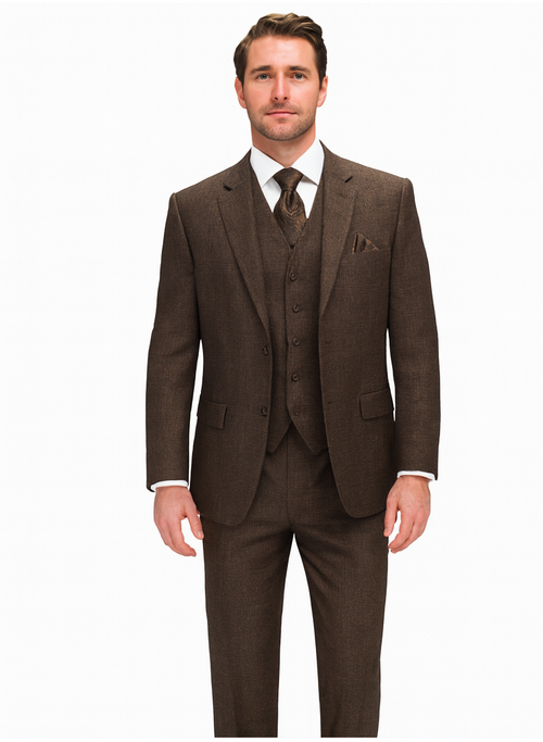 Statement Suits - Brown Wool Suits - Modern Fit Perfect for Business in 10 colors