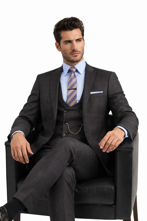 men-s-two-button-vintage-style-slim-fit-vested-plaid-black-suit
