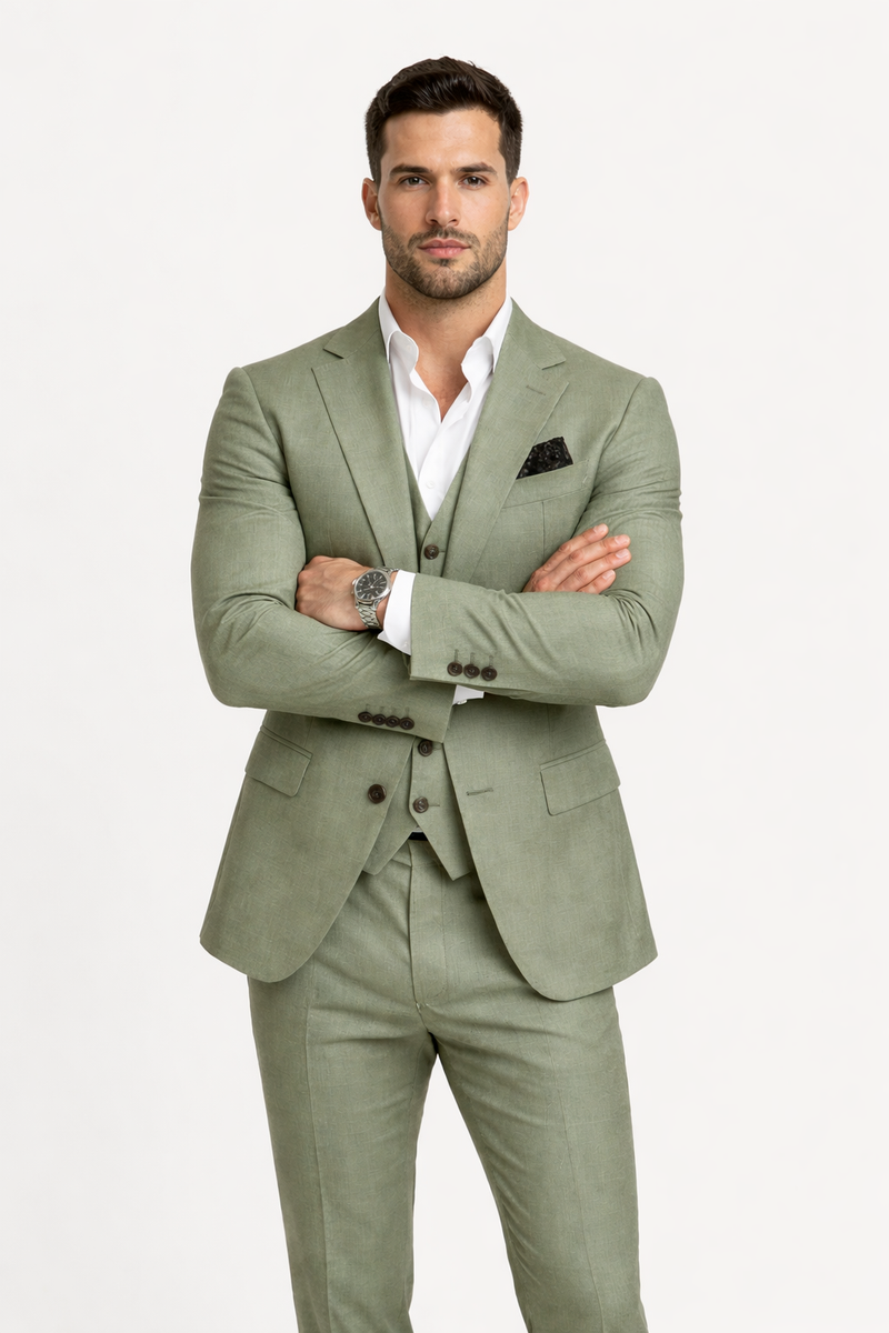 Men Sage Light Green Suit