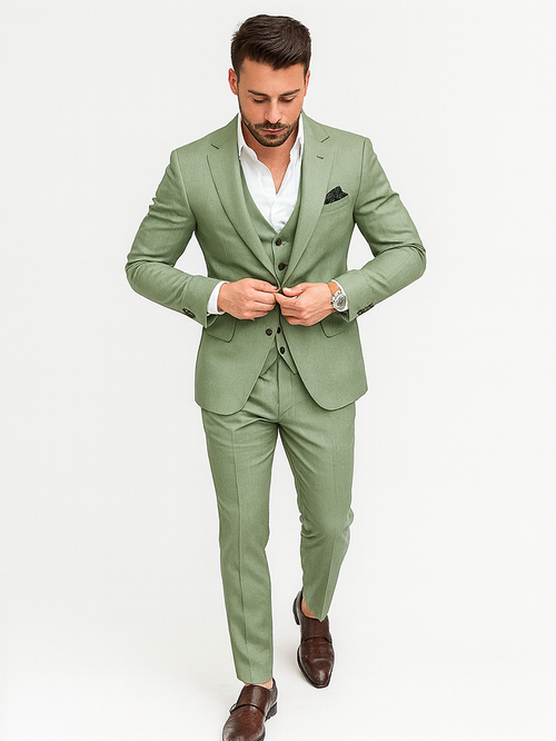Men Sage Light Green Suit