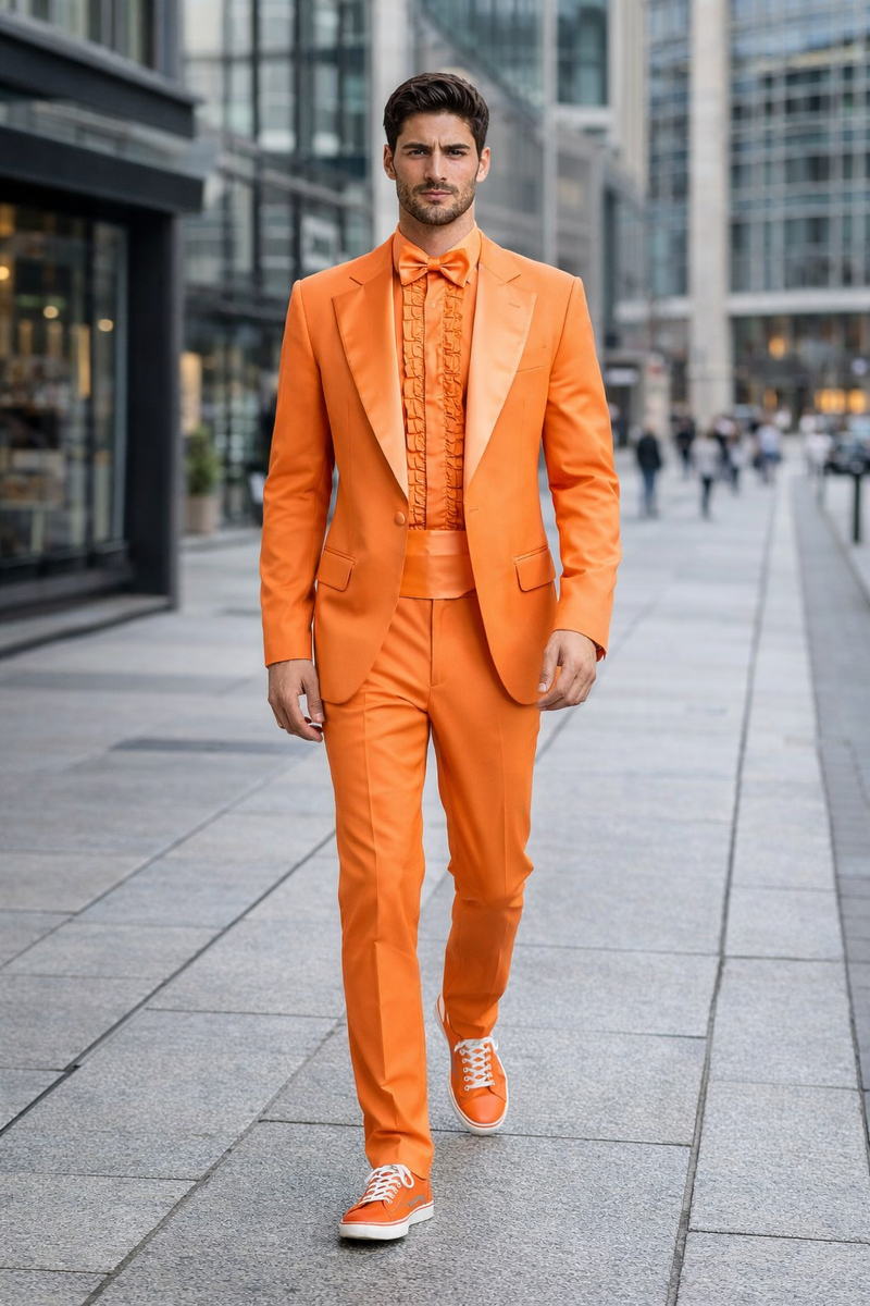 Men Tuxedo Blue and Orange