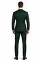 Men's Two Button Vested Notch Lapel Matching Vest and Basic Suit in Hunter Green