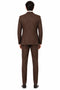 Mens 2 Button Vested Bold Pinstripe Gangster Suit in Brown