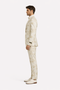 Mens 2 Button White with Gold Foil Floral Paisley Prom and Wedding Tuxedo
