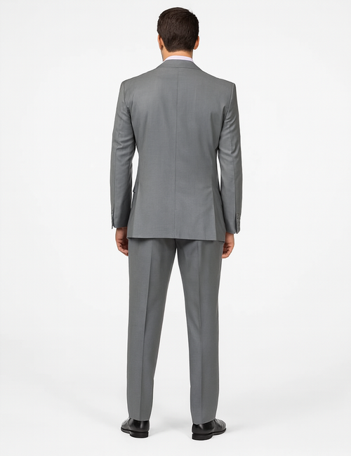 "Classic Fit Men's 3-Button Grey Vested Suit - Basic Style"