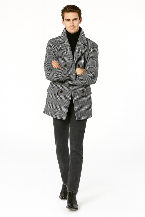 Mens Big and Tall Peacoat - Big and Tall Overcoats - Wool Peacoat