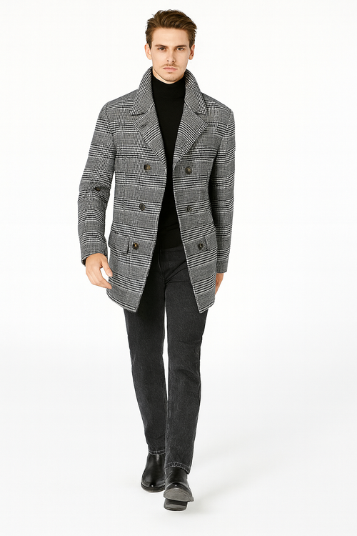 Mens Big and Tall Peacoat - Big and Tall Overcoats - Wool Peacoat
