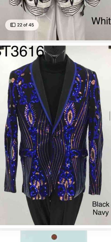 Mens Black and Royal and Gold and Navy Blue Sequin Tuxedo Suit Set – Luxury Prom Wedding Tuxedo with Sequin Jacket
