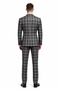 Men's Black and White Plaid Three-Piece Suit – Modern Slim Fit Tuxedo for Church and Business