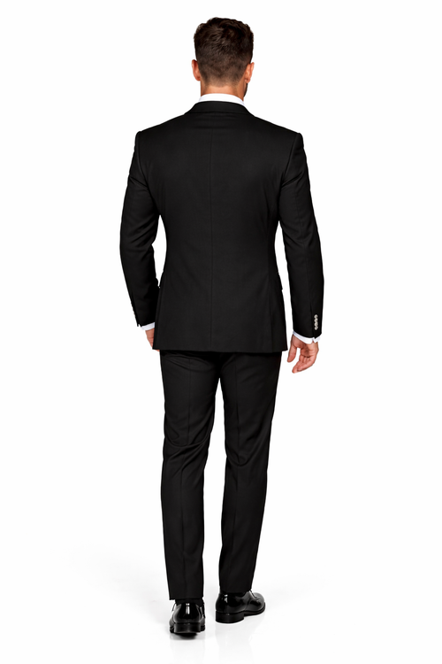 Mens Black and White Prom Suit - Black and White Wedding Groom Suit