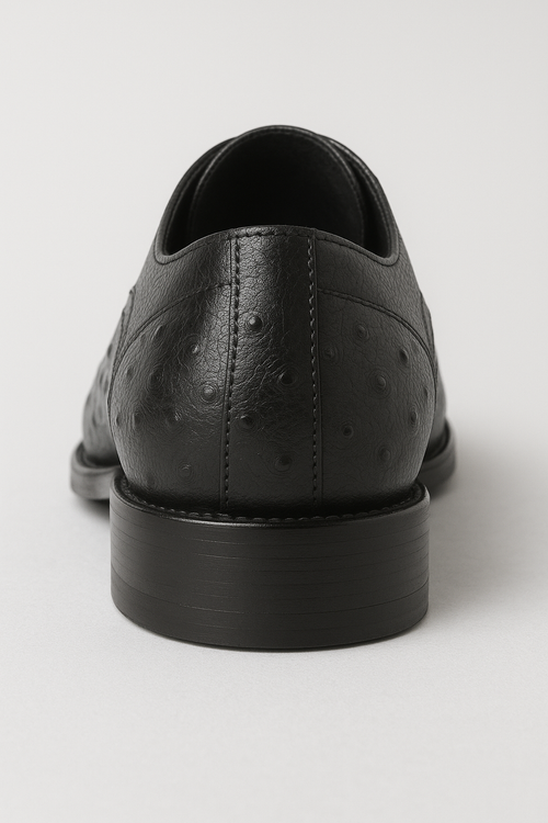 Mens Carrucci Ostrich Embossed Leather Wingtip Dress Shoe in Oxblood