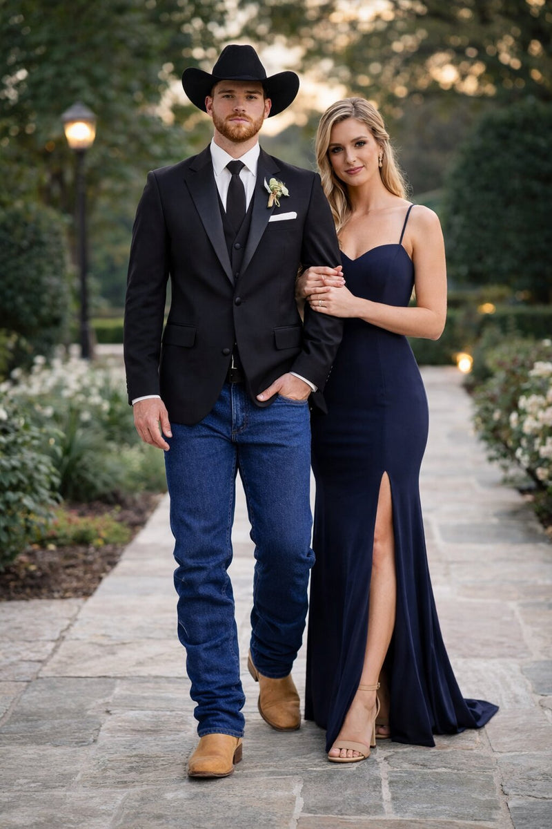 Western Tuxedo Blazer - Black Dinner Jacket