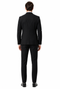Mens Black Seersucker Suit – Shadow Ton on Ton Mini Textured Two Button Cotton Fabric Formal Summer Suit