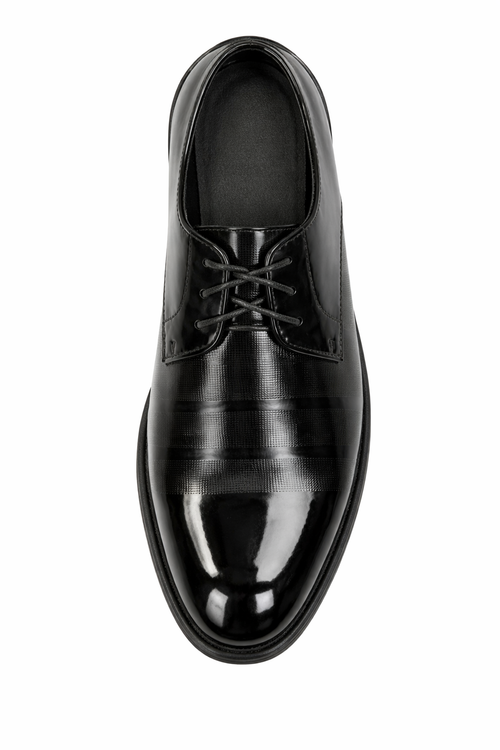 Mens Black Shiny Dress Shoe -Classic Tuxedo Style Designed for Wedding