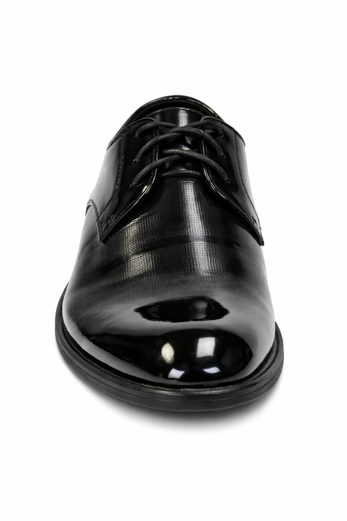 Mens Black Shiny Dress Shoe -Classic Tuxedo Style Designed for Wedding